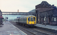 DMU under bridge in station
