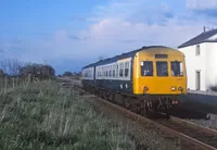 Class 101 DMU at Pages Crossing, Ulnes Walton