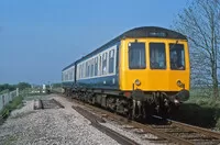 Class 108 DMU at Lodge Lane Crossing, Farington
