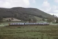 Class 120 DMU at Felinfach, Greengrove