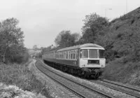 Class 124 DMU at west of New Mills Central
