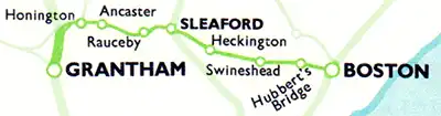 Grantham - Boston route diagram