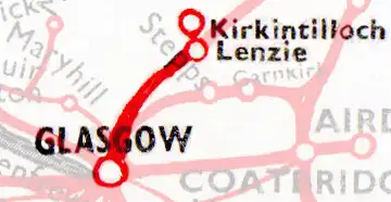 Glasgow - Kirkintilloch route diagram