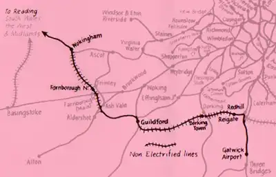 Reading - Gatwick Route diagram