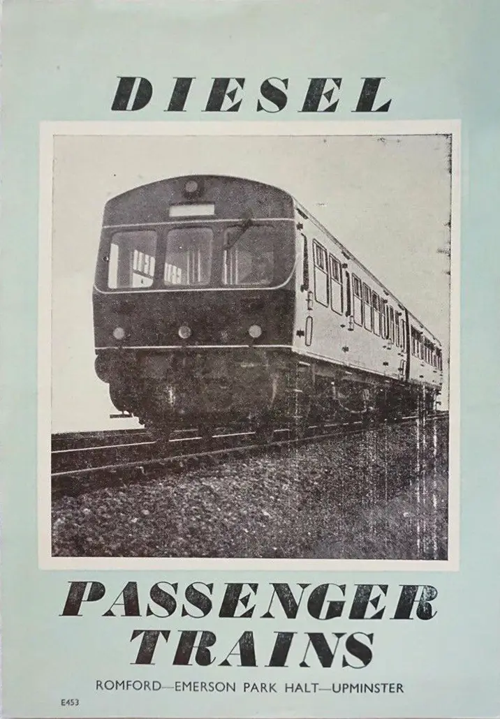 Romford - Upminster September 1957 timetable front