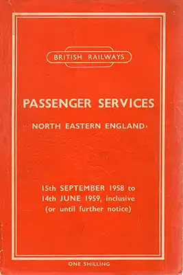 Cover of North Eastern Region September 1958 timetable