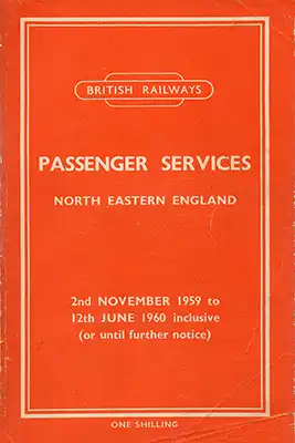 Cover of North Eastern Region November 1959 timetable