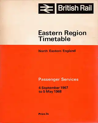 Cover of North Eastern Region September 1967 timetable