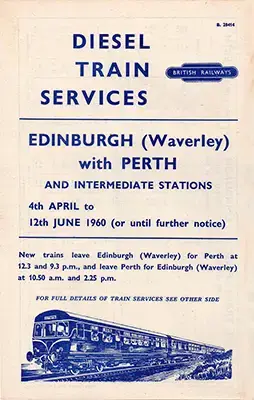 Edinburgh - Perth 1960 timetable
