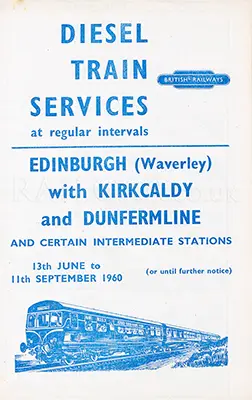 Edinburgh - Dunfermline June 1960 timetable