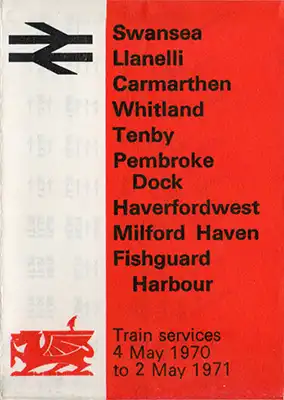 Front of May 1970 Swansea - Pembrokeshire timetable